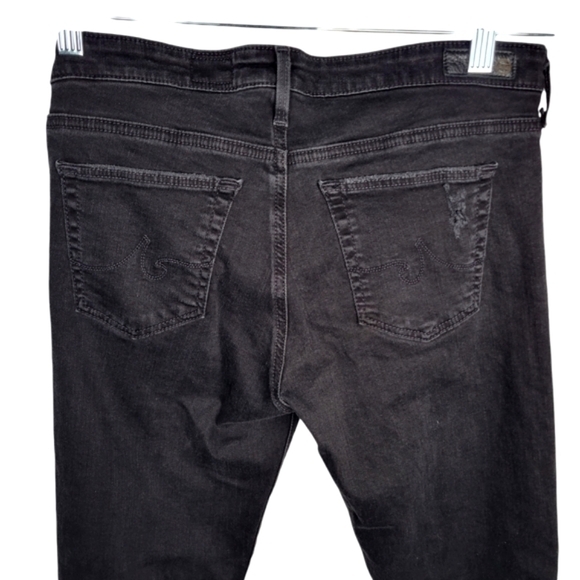 AG Adriano Goldschmied Stevie Ankle Slim Straight Black Jeans Women's Size 29 R - Picture 6 of 9